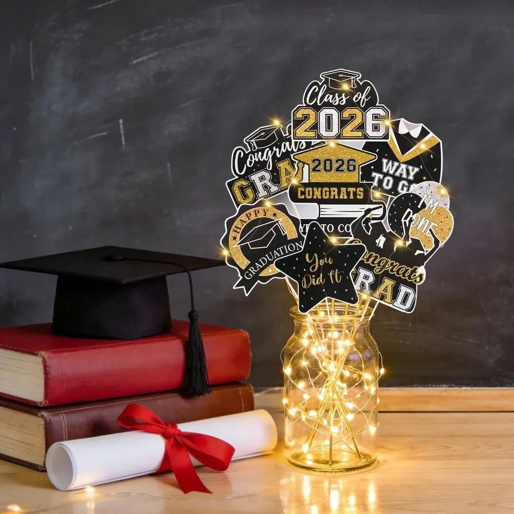 Class of 2026 Graduation Party Decor Bundle Banner Napkins Centerpieces Set